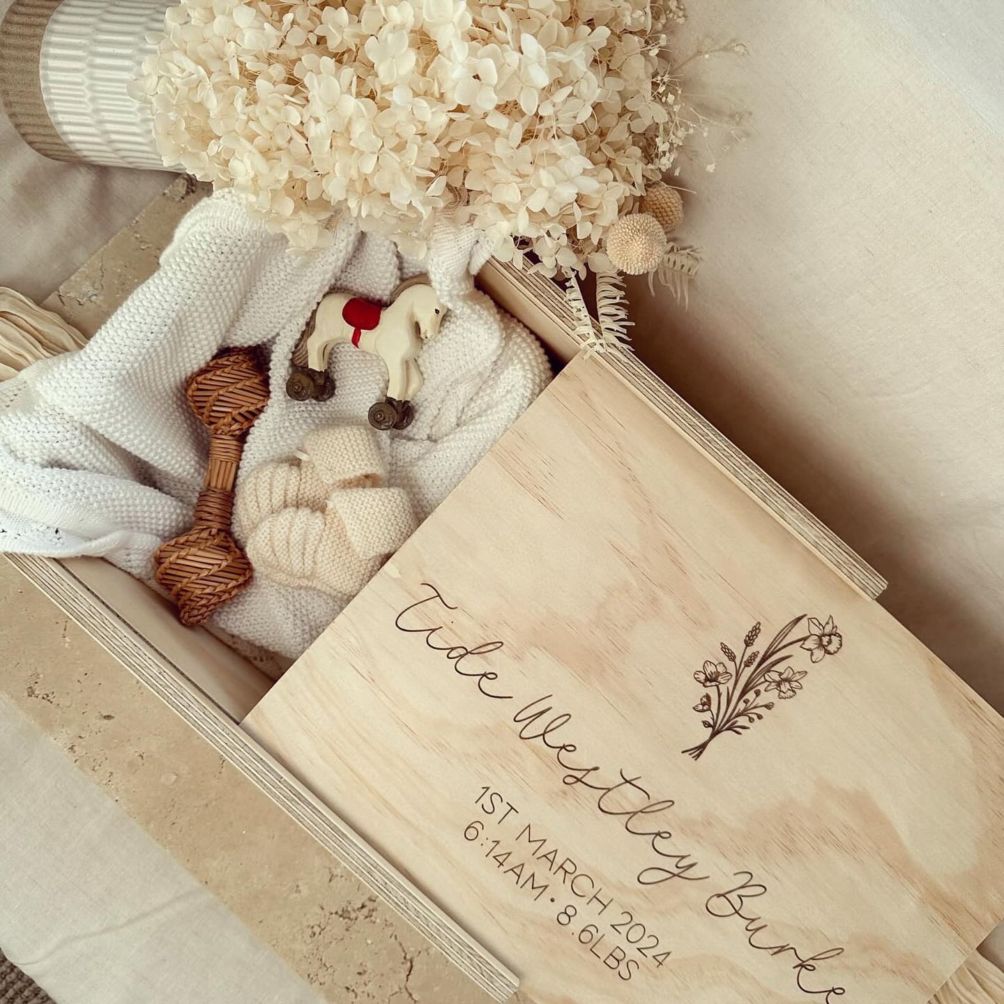 Large Keepsake Box with Birth Month Floral