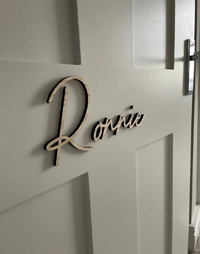 Wooden Name Sign for Wall or Door