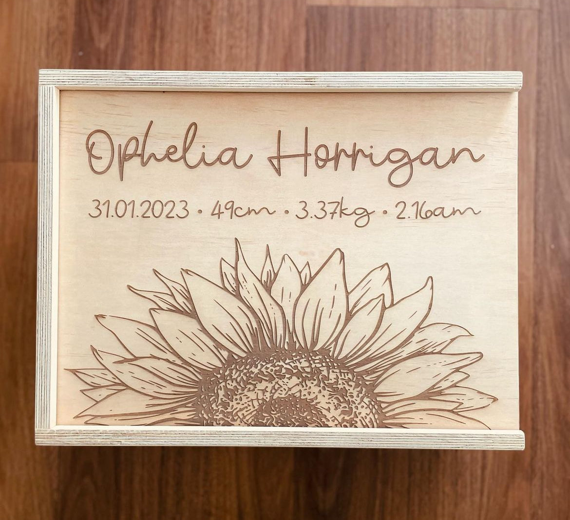 Large Keepsake Box with Sunflower