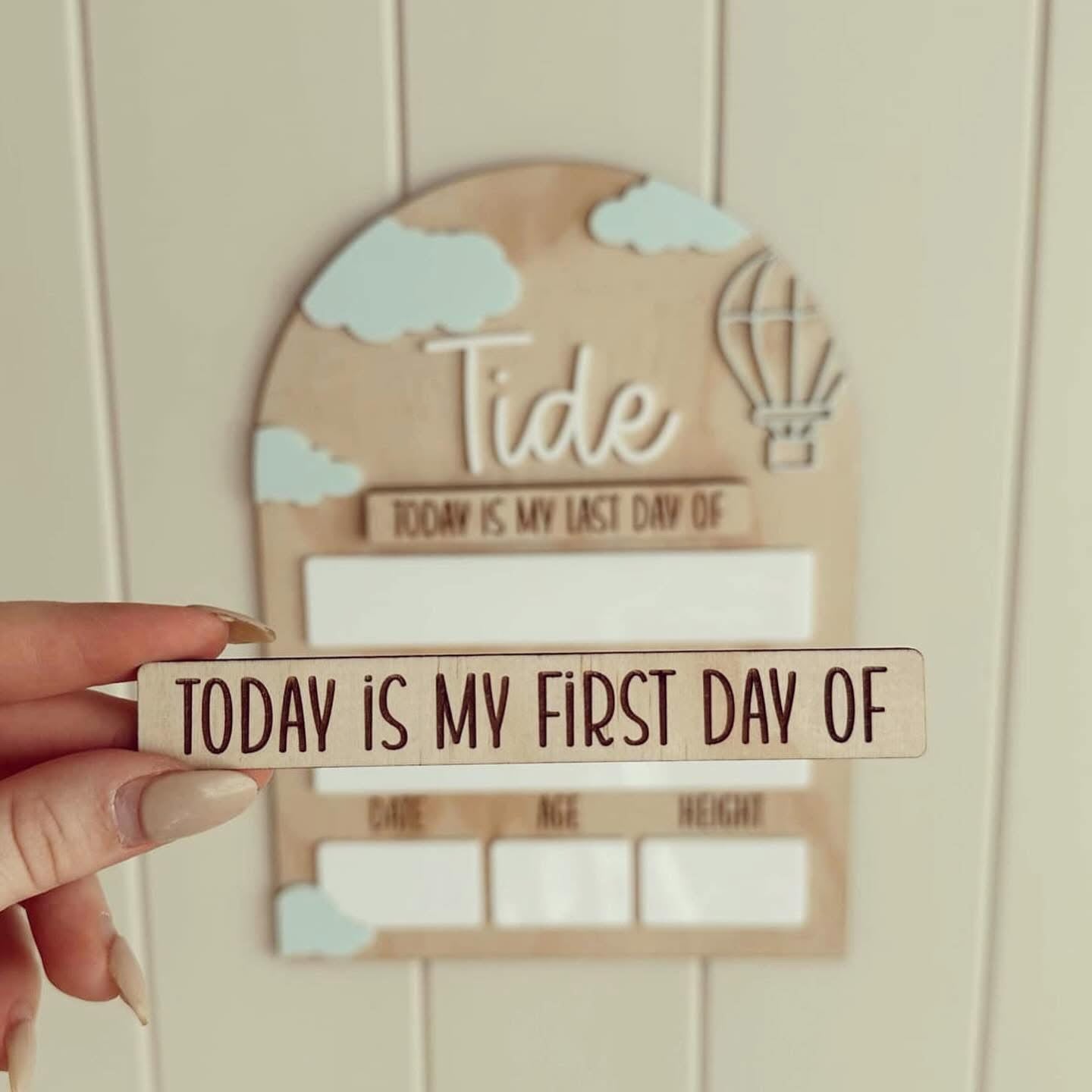 My First and Last Day Board - Clouds