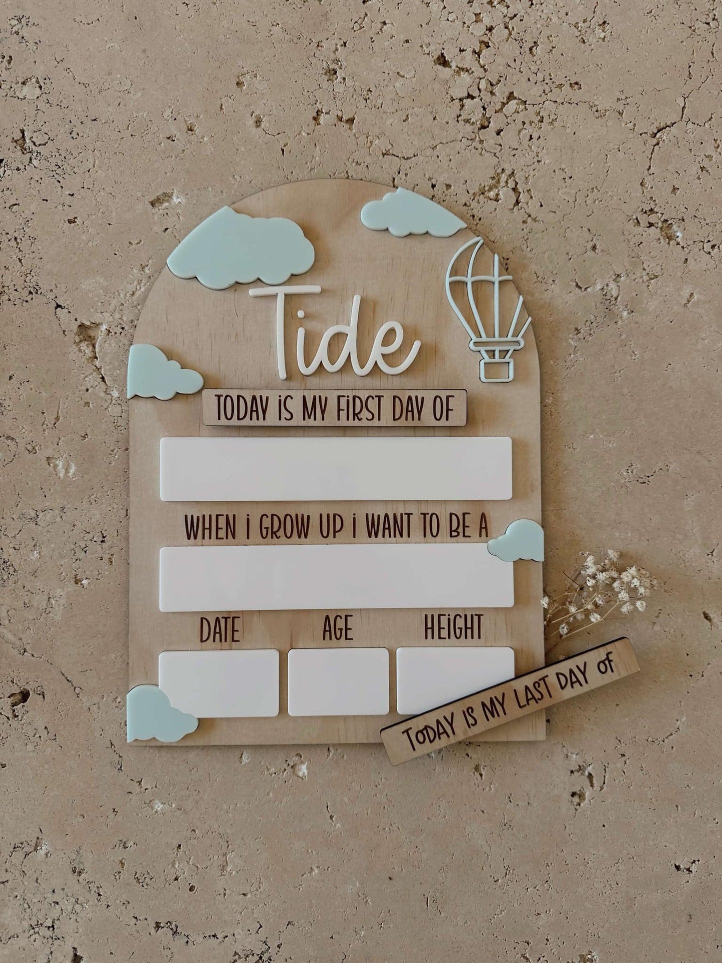 My First and Last Day Board - Clouds