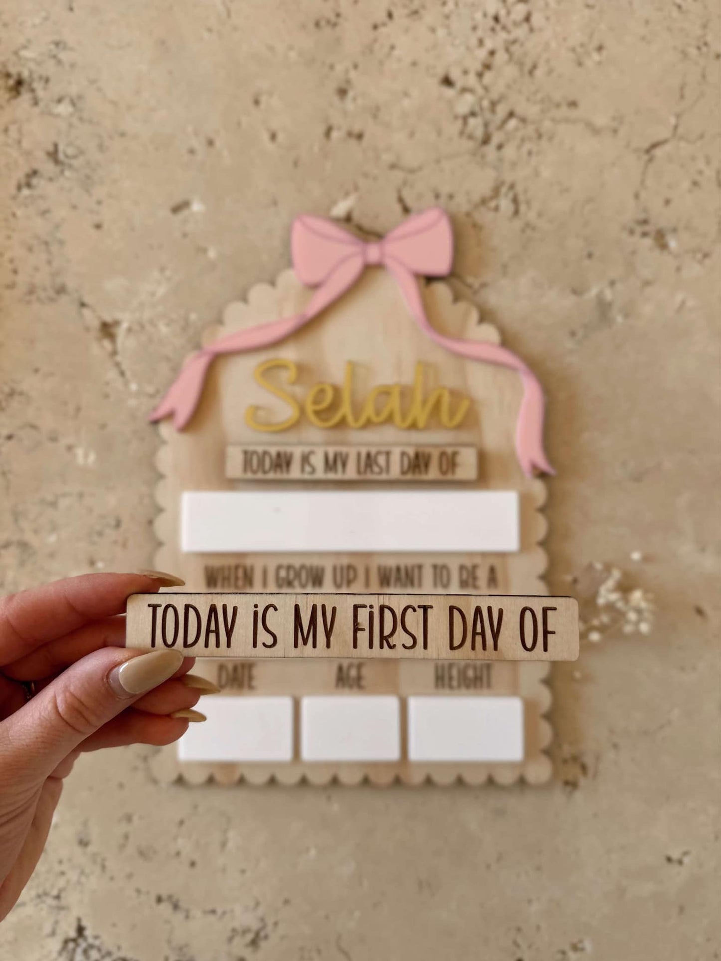 My First and Last Day Board - Bow