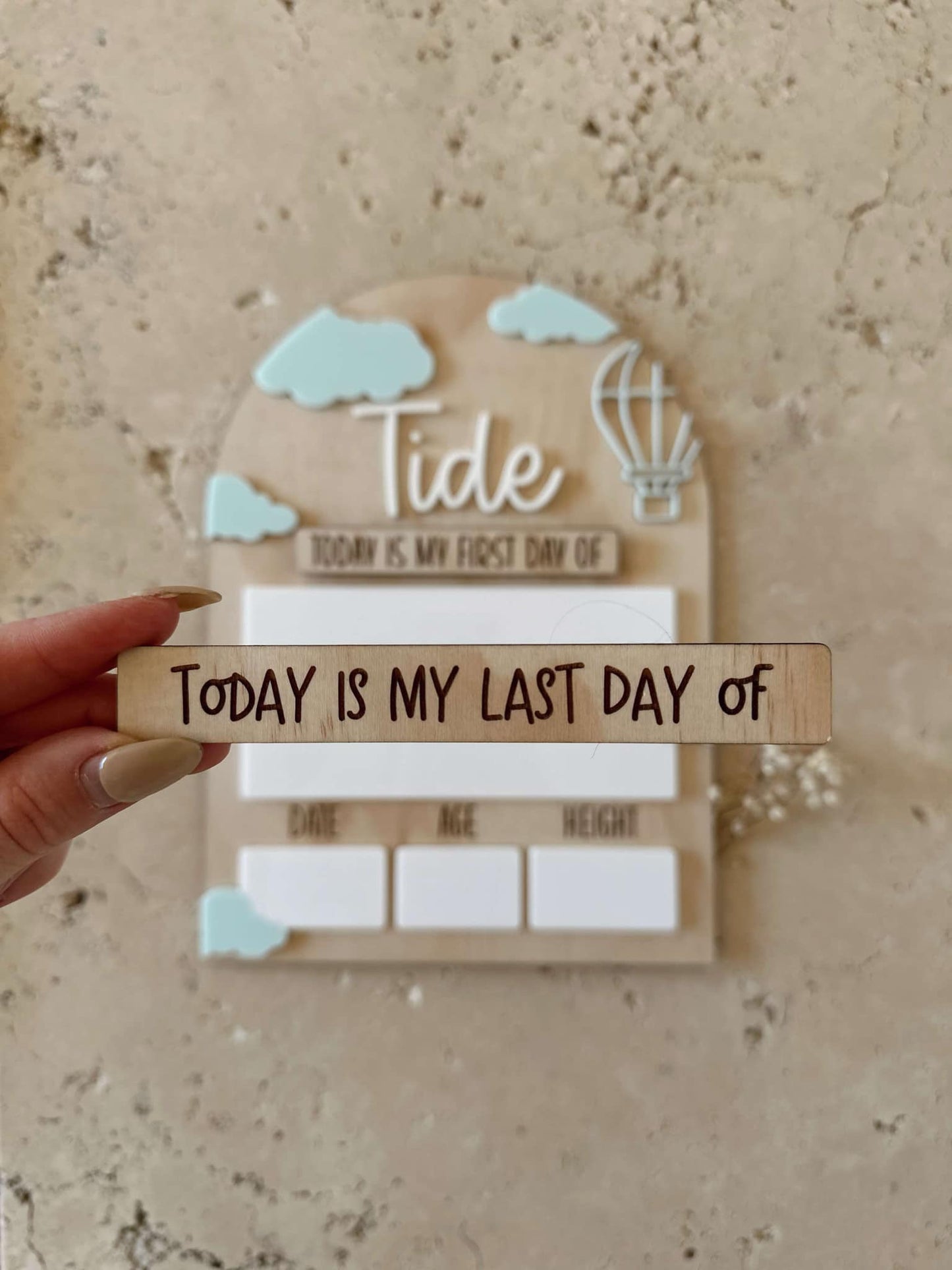 My First and Last Day Board - Clouds