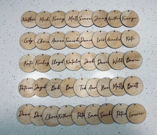 Name Place Cards - Round