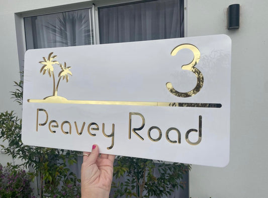 Palm Tree Address Sign