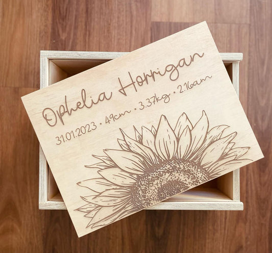 Large Keepsake Box with Sunflower