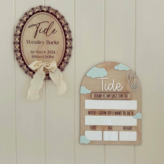 My First and Last Day Board - Clouds