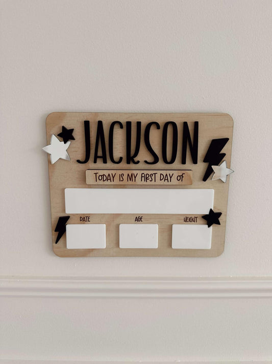 My First and Last Day Board - Stars